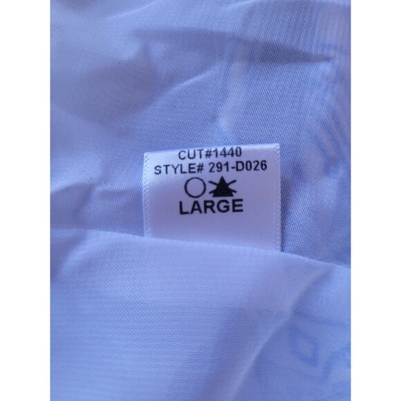 GIBSON LATIMER Boho Cold Shoulder Mumu Dress L Blue Festival Hanky Hem Tunic - Picture 9 of 10